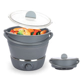 Drizzle olla eléctrica plegable para camping, ahorro de espacio y transporte sencillo.