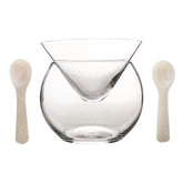 Conjunto enfriador de caviar DUEBEL en vidrio para servicio elegante