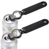 Dunlague abre latas y botellas con agarre ergonómico negro.