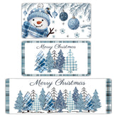 Alfombra Dunzy muneco-nieve para cocina, suave y festiva, perfecta para reuniones familiares.