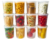 Contenedores DuraHome deli transparentes con tapas; visión clara del interior para planificar comidas.