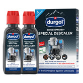 Botella de Durgol Swiss Espresso, desincrustante para cafetera, lista para usar.
