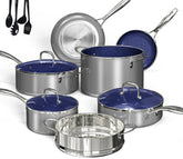 DUXANO Deluxe 14pc sarten-8-pulgadas: salteados uniformes con calor estable.