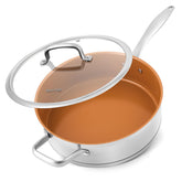 Sartén salteado cerámico duxtop pro con tapa de 5.5QT para uso diario