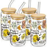 DWTS Danweitesi vaso de vidrio con tapa y pajilla, ideal para café helado y bebidas refrescantes.