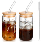 Copas DWTS Danweitessi de vidrio con tapa de 16 onzas para bebidas frías o calientes.