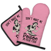 DYJYBMY manoplas de horno con humor vintage, protección y agarre seguro.
