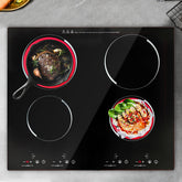 DYRABREST cocina portátil con cuatro zonas para cocinar varias recetas simultáneamente.