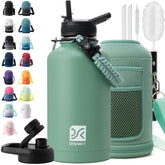 Botella aislada Dysanky 64oz con pajita para bebidas frías o calientes durante entrenamientos