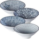 Dyware tazones de ramen azul y blanco de 8 pulgadas para porciones generosas.
