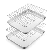 Bandejas E-far de acero inoxidable para hornear galletas de forma uniforme.