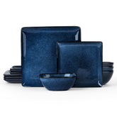 Plato cuadrado E-far de 9,76 pulgadas, ideal para platos principales diarios.