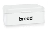 E-far Vintage Bread Box: frente, diseño blanco, mantiene pan fresco.