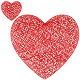 Eaasty mantel individual con corazón rojo para cenas románticas
