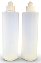 Earth's Essentials 2Pack botellas HDPE de 16oz listas para lociones y champús.