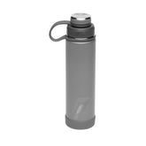 EcoVessel botella acero inoxidable 24oz gris pizarra, duradera para uso diario.