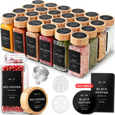 EDELHAUS frascos especias cuadrados con tapa bambú para almacenamiento ordenado