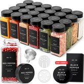 EDELHAUS frascos de especias de vidrio con tapas de acero para cocina organizada