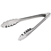 Pinzas Edlund 4409HD de 9 pulgadas con mango ergonómico y acabado espejo, ideales para buffet.