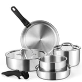 Conjunto E-far 9 piezas en acero inoxidable para cocinar con seguridad y durabilidad