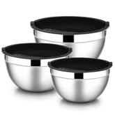 E-far tazones de acero inoxidable con tapas apilables para almacenar y enfriar
