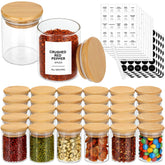 EgticHome frascos-especias-vidrio-4oz tapas-bambu: conservación y acceso rápido a especias
