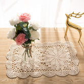 Eiyye mantel individual de ganchillo beige para mesa elegante