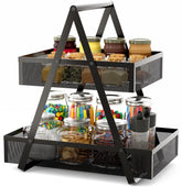 Organizador EKNITEY para aperitivos en encimera, dos niveles, fácil acceso.