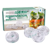 Eleganttime pesa de vidrio para fermentación, cuatro piezas para mantener vegetales cubiertos por la salmuera.