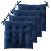 Cojines ELFJOY para silla de comedor, terciopelo azul marino, confort suave diario.
