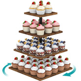 Eliteroo soporte magdalenas 4 niveles giratorio para degustar postres