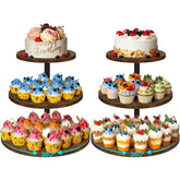 ELITEROO Torre de pasteles 3 niveles con rotación, acceso fácil a cada porción.