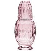 Jarra de agua Elle Decor para mesa de noche con vaso y tapa rosa