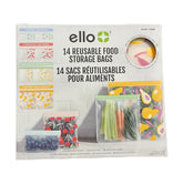 Bolsas Ello reutilizables para fruta y verdura con cierre de cremallera; prácticas y duraderas.