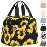 Bolsa ELONGRIVER para almuerzo aislada con tema girasol, ideal para mantener la comida fresca en la oficina.
