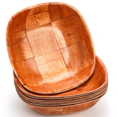 Elsjoy cuencos ensalada cuadrados de madera abedul, ideales para servir ensaladas.