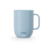 Ember Taza 14oz con pantalla iluminada muestra temperatura para café siempre caliente.
