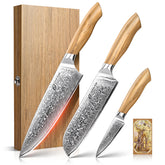 Emojoy cuchillo chef damasco 8pulgadas para cortes precisos