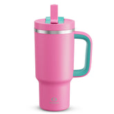 ENCOOL vaso térmico con tapa voltea, ideal para beber sin derrames.