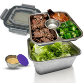 ENCYS contenedor-ensaladas-60oz con 3 compartimentos para almuerzos equilibrados