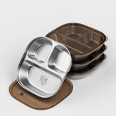 ENCYS contenedores de merienda 4-pack con tapas de acero inoxidable para meriendas seguras.