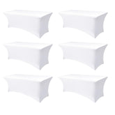 Enjoyidea cubre mesa rectangular seis pies blanco con ajuste perfecto para eventos.