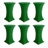 Fundas Enjoyidea para mesas cóctel espandex verde, ajuste perfecto y aspecto profesional.