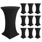 Enjoyidea mantel cóctel elástico negro para mesa redonda 32x43 pulgadas