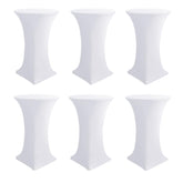 Fundas Enjoyidea para mesa cóctel elastano blanco, ajuste 30-32 pulgadas y 43 pulgadas de altura.