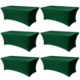 Enjoyidea mantel ajuste rectangular 6ft verde oscuro, ideal para eventos y mesas limpias.