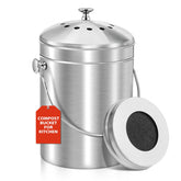 Cubo ENLOY de compostaje con tapa frontal para olores en la cocina.