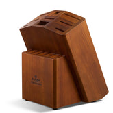 ENOKING bloque-cuchillos-15-espacios-acacia: organizador de cocina para mantener cuchillos al alcance y protegidos.