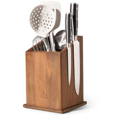 ENOKING bloque magnetico acacia frente, muestra almacenamiento seguro para cuchillos y utensilios