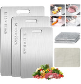 ERRECI Tablas de corte titanio set de 3, doble cara, versátil para carne y verduras.